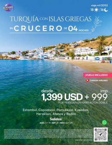 TURQUÍA CON ISLAS GRIEGAS EN CRUCERO DE 04 NOCHES